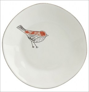 Chickadee Orange Plate