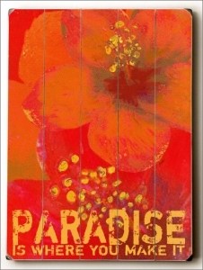 Paradise Wooden Art Sign