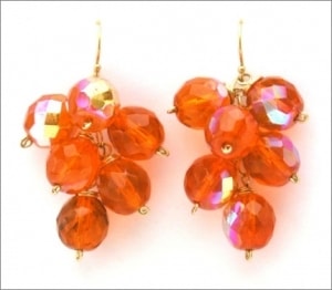 Faceted Tangerine Glass Earrings