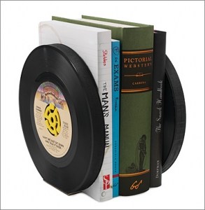 Recycled Record Bookends