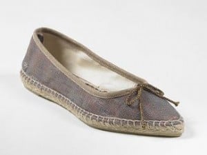 Ballet-Style Espadrille in Metallic Canvas