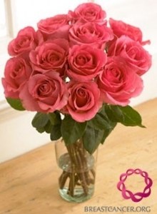 Organic Bouquet Pink Roses For Breast Cancer Awareness