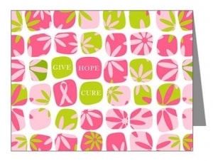 Pink Ribbon Hope for a Cure Note Cards