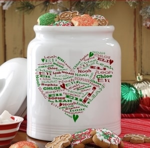 Heart of Love Personalized Christmas Cookie Jar