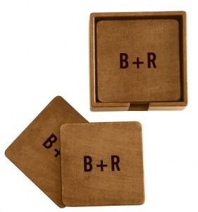 Rustic Leather Boxed Coasters