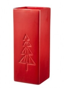 Tall Red Embossed Vase