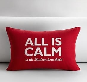 personalized all is calm throw pillow