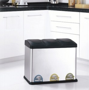 Three Compartment Step-On Recycling Bin