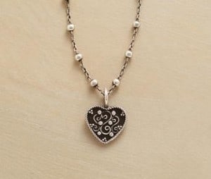 Scrolled Heart Necklace | The Mindful Shopper | Valentine's Day Picks