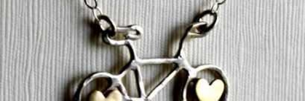 Handmade Sterling Silver Tiny Bike Necklace