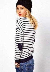 Striped Heart Elbow Patch Sweater | The Mindful Shopper | Valentine's Day Picks