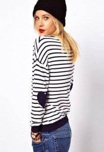 Striped Heart Elbow Patch Sweater | The Mindful Shopper | Valentine's Day Picks