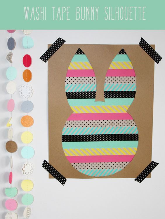 Washi Tape Bunny Silhouette from Craft-O-Maniac