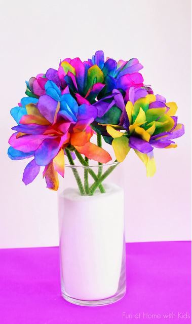 Coffee Filter Flowers from Fun at Home with Kids