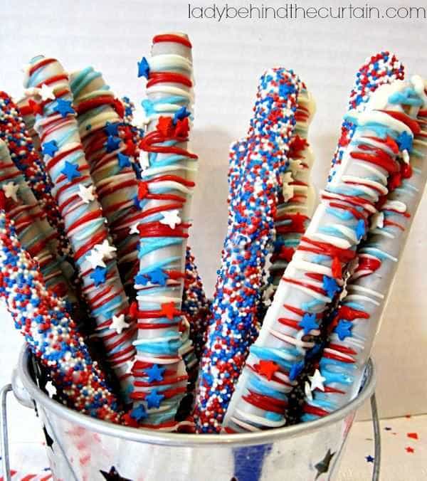 Celebration Pretzel Sticks from Lady Behind The Curtain | Fantastic 4th of July Recipes
