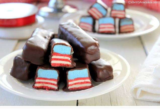 Red, White, and Blue Raspberry Candy Bars from Cherry Tea Cakes | Fantastic 4th of July Recipes
