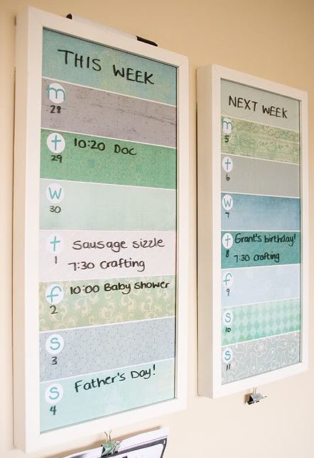 Weekly Activities Dry Erase Boards from  A Thousand Words  | Create A Fabulous Kitchen Command Center