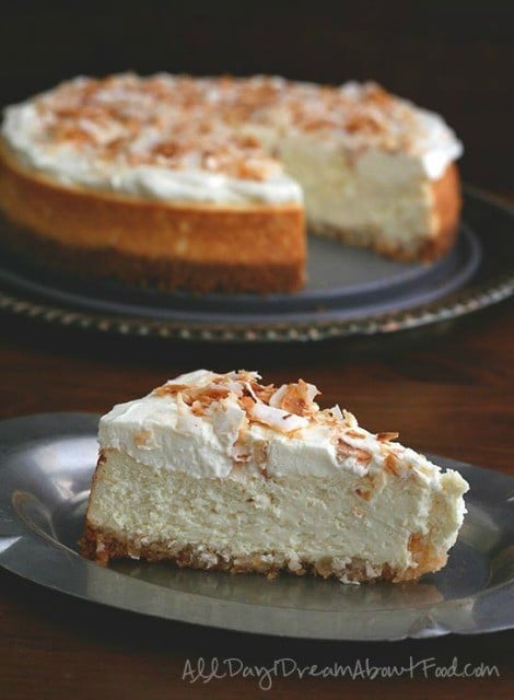 Coconut Cheesecake with Macadamia Nut Crust from All Day I Dream About Food