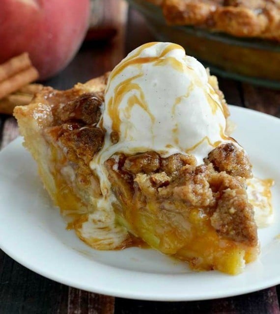 Maple Bourbon Brown Butter Peach Pie from Host The Toast