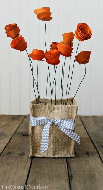 Pretty Paper Flower Centerpiece from The Casual Craftlete