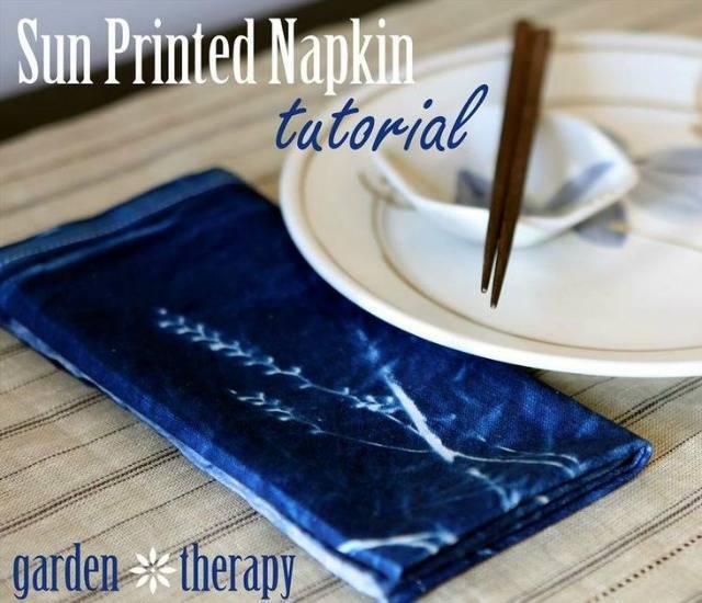Sun Printed Napkin Tutorial from Garden Therapy