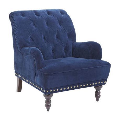 Chas Navy Velvet Armchair