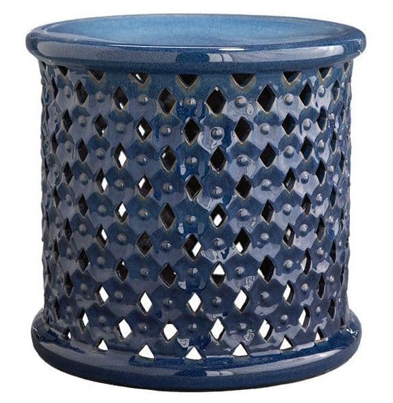 Ceramic Blue Stool