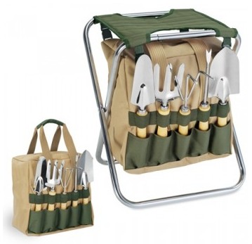 Garden Tool Set with Folding Chair