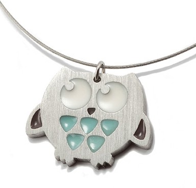 Handmade Blue Owl Necklace