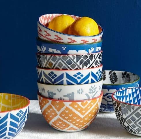 Folk Pad Printed Bowls