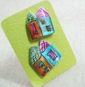 Handmade House Earrings