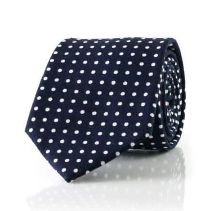 Navy Polka Dot Tie ($39) | Gives Back To Charity Navy Polka Dot Tie