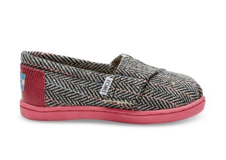 TOMS Pink Wool Herringbone Shoes