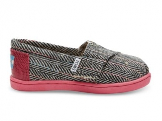 TOMS Pink Wool Herringbone Shoes ($32) | Gives Back To Charity TOMS Pink Wool Herringbone Shoes