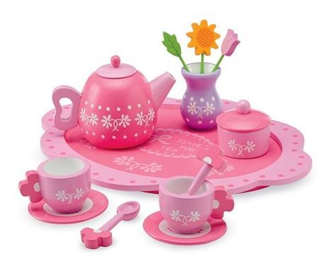 Wooden Floral Tea Set