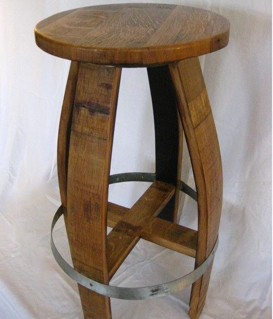 Wine Barrel Barstools by The Valley Barrel