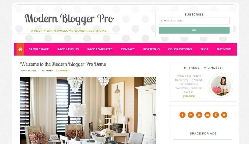 Modern Blogger Pro Theme from Pretty Darn Cute Design