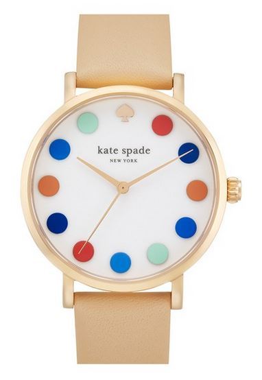 Kate Spade Metro Dot Dial Leather Strap Watch
