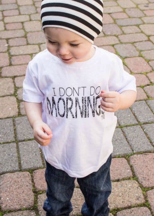 I Don't Do Mornings Tee | Clothing For Kids That Gives Back To Charity