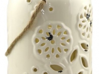 Ceramic Lantern and Flameless Candle