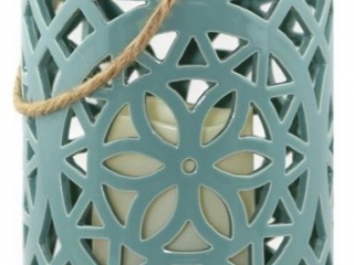 Ceramic Lantern and Flameless Candle
