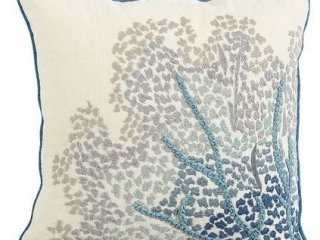 Embroidered Sea Fan Pillow