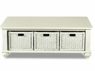 Klaussner White Retangular Coffee Table with Storage