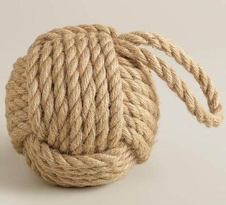 Large Hemp Rope Ball Doorstop