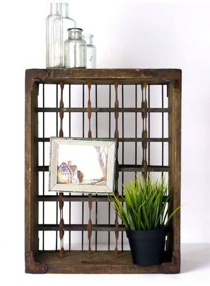 Rustic Wood Crate Storage Bin by Pink Elephants Retro